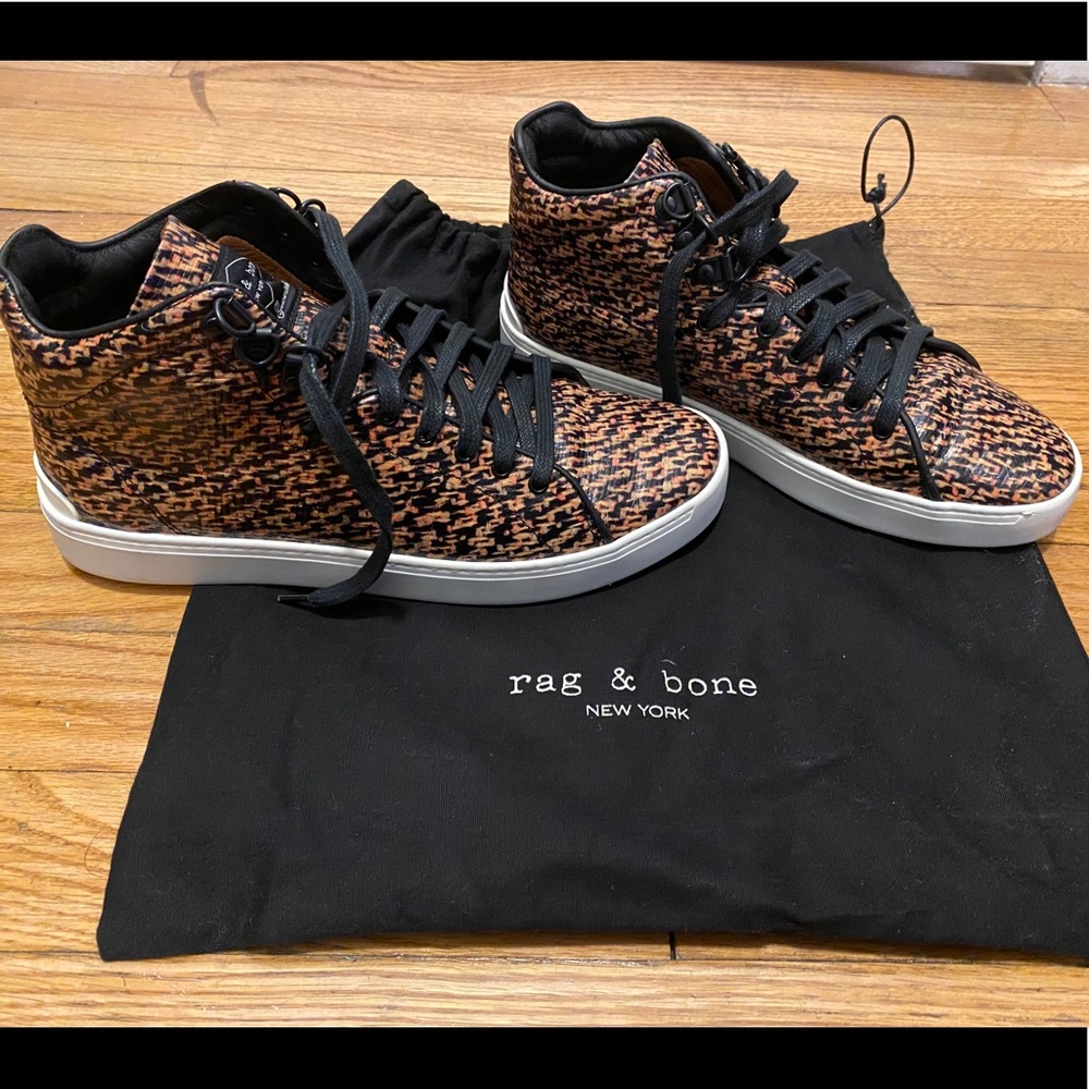 Rag & Bone Leather Printed Sneakers